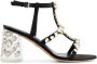 Giambattista Valli Diamond Dip satijnen sandalen Zwart - Thumbnail 1