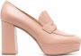 Gianvito Rossi Leren loafers Beige - Thumbnail 1