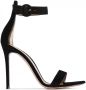 Gianvito Rossi 105 suede sandalen met bandjes Zwart - Thumbnail 1