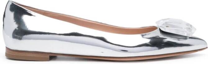 Gianvito Rossi Ballerina's met gelakte afwerking Zilver