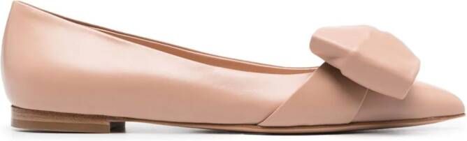 Gianvito Rossi Ballerina's met strikdetail Beige