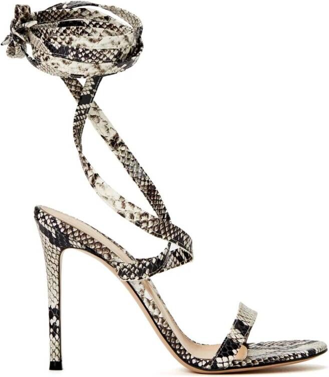 Gianvito Rossi Borneo sandalen met pythonprint Beige