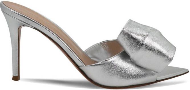 Gianvito Rossi Muiltjes met metallic hak Grijs