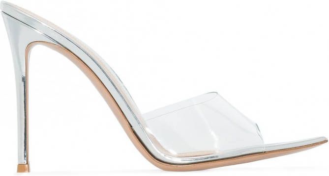 Gianvito Rossi Elle doorzichtige muiltjes Metallic