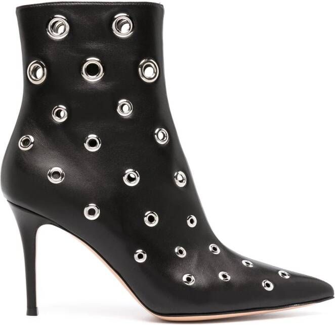 Gianvito Rossi Enkellaarzen met verfraaide eyelets Zwart