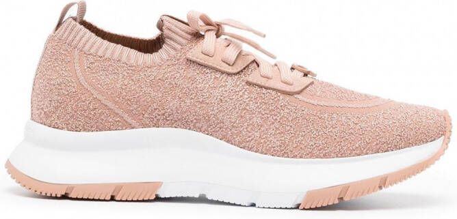 Gianvito Rossi Glover stretch-bouclé sneakers Roze