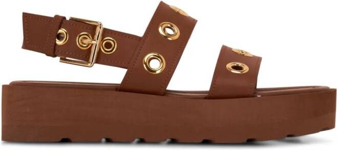 Gianvito Rossi Grommet leren sandalen Bruin