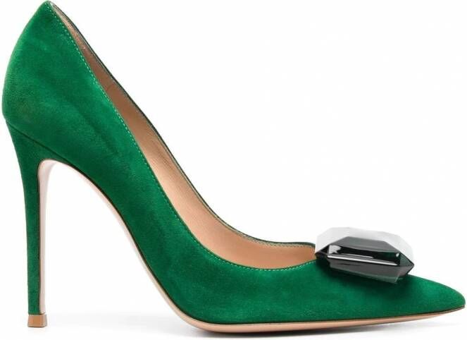 Gianvito Rossi Jaipur pumps met edelsteen Groen