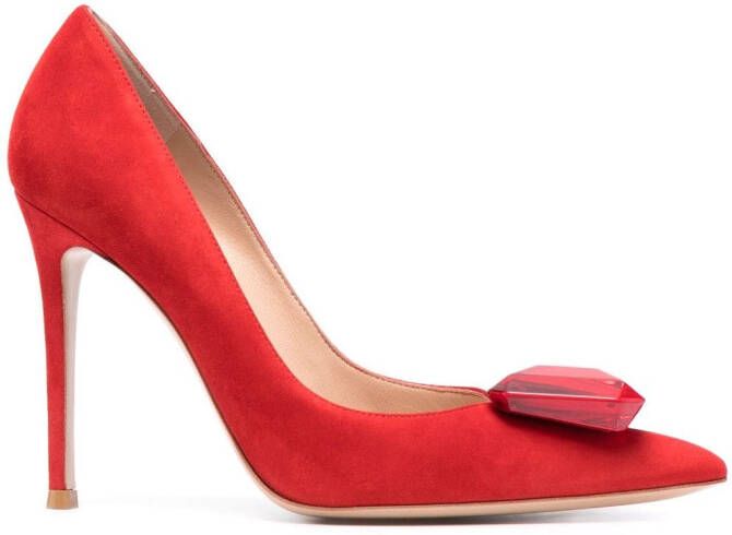 Gianvito Rossi Jaipur pumps met edelsteen Rood