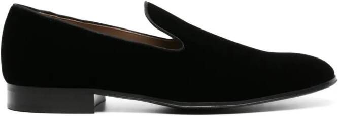 Gianvito Rossi Jean fluwelen loafers met ronde neus Zwart