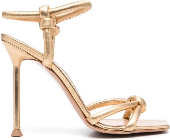 Gianvito Rossi Juno 120mm metallic sandals Geel