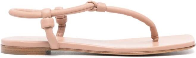 Gianvito Rossi Juno Thong leren sandalen Beige