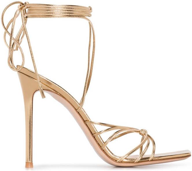 Gianvito Rossi Leren sandalen Goud