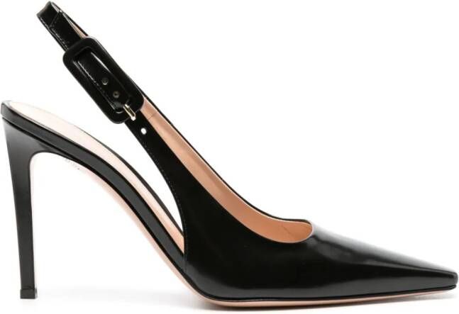 Gianvito Rossi Lindsay 95mm leren pumps Zwart