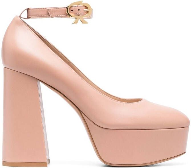 Gianvito Rossi Manila leren pumps Beige