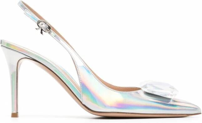 Gianvito Rossi Pumps met puntige neus Zilver