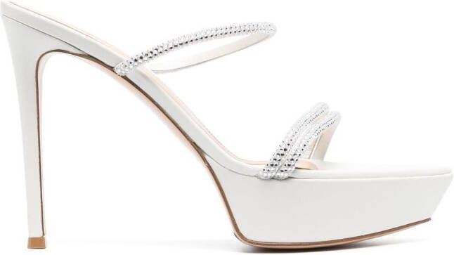 Gianvito Rossi Montecarlo sandalen verfraaid met kristal Wit