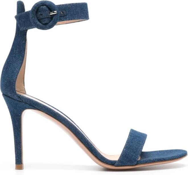 Gianvito Rossi Portofino denim sandalen Blauw