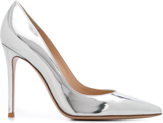 Gianvito Rossi Pumps met puntige neus Zilver