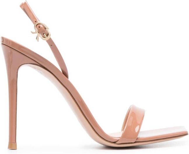 Gianvito Rossi Ribbon leren sandalen Beige