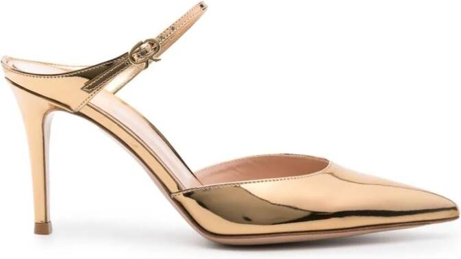 Gianvito Rossi Ribbon 85 mm lakleren muiltjes Goud