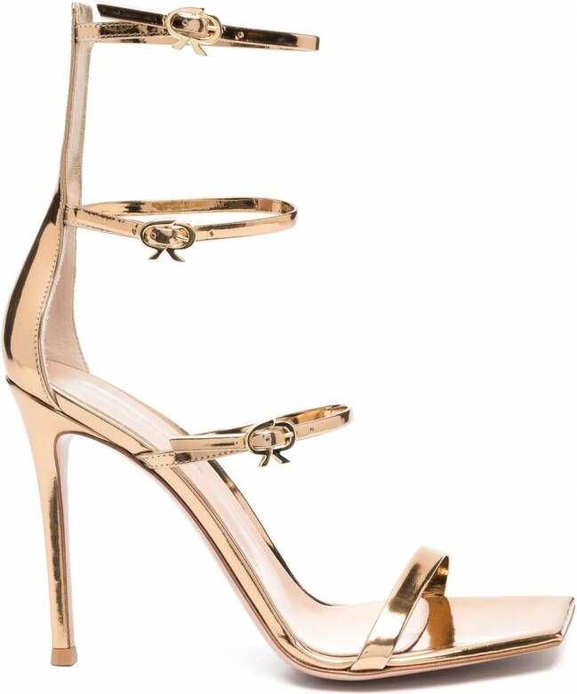 Gianvito Rossi Ribbon Uptown sandalen met bandjes Goud