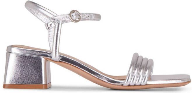 Gianvito Rossi Sandalen met blokhak Zilver