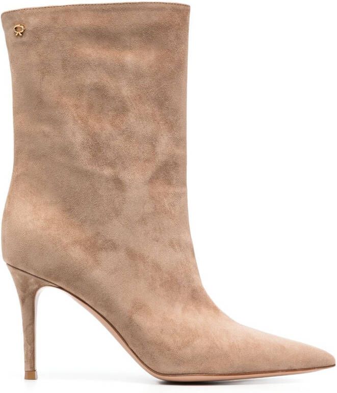 Gianvito Rossi Suède enkellaarzen Beige