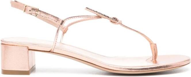 Giorgio Armani 35 mm gelamineerde leren sandalen Roze