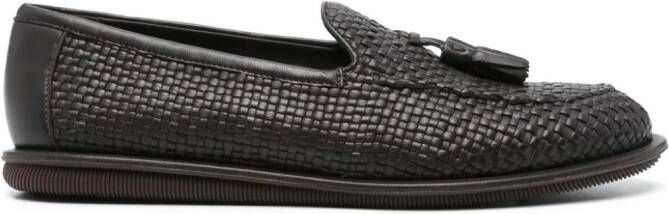 Giorgio Armani Leren loafers Bruin