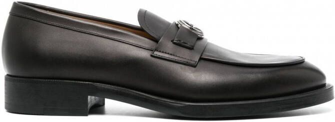 Giorgio Armani Loafers met logoplakkaat Zwart