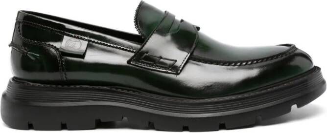 Giuliano Galiano Leren loafers Groen