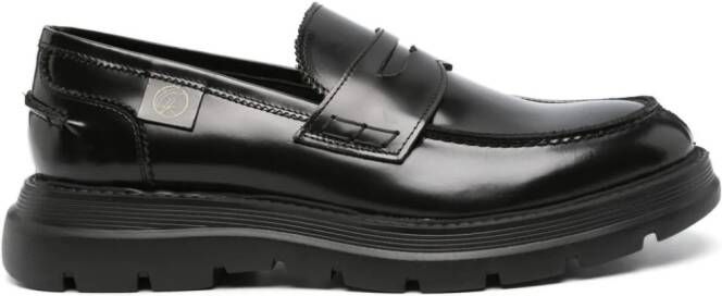 Giuliano Galiano Leren loafers Zwart