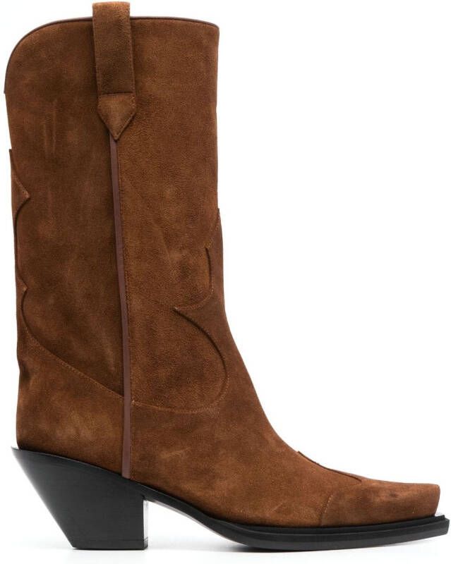 Giuseppe Zanotti Cowboylaarzen met puntige neus Bruin