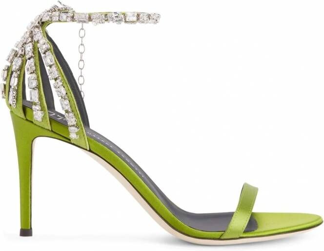 Giuseppe Zanotti Adele sandalen met kristal Groen