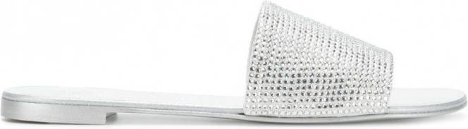 Giuseppe Zanotti Adelia kristallen slippers Metallic