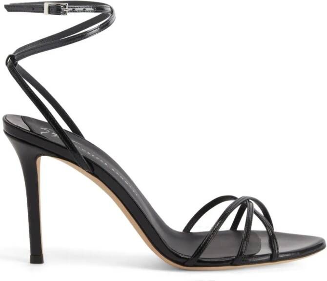 Giuseppe Zanotti Amiila lakleren sandalen Zwart