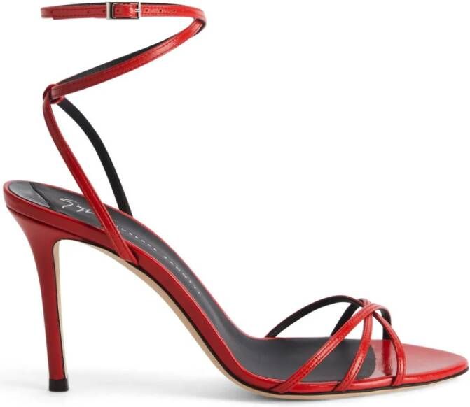 Giuseppe Zanotti Amiila leren sandalen Rood