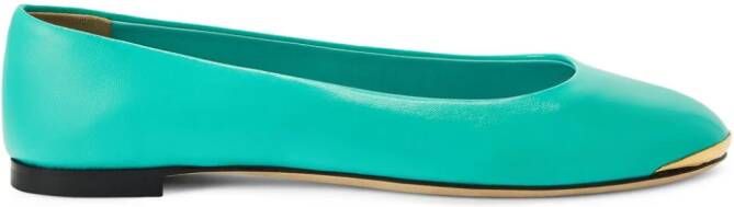 Giuseppe Zanotti Amour leren ballerina's Groen