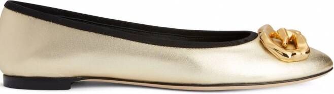 Giuseppe Zanotti Amur ballerina pumps met logoplakkaat Goud