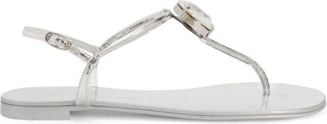 Giuseppe Zanotti Anthonia sandalen met metallic-effect Zilver