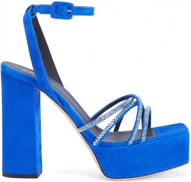 Giuseppe Zanotti Arhama sandalen met plateauzool Blauw