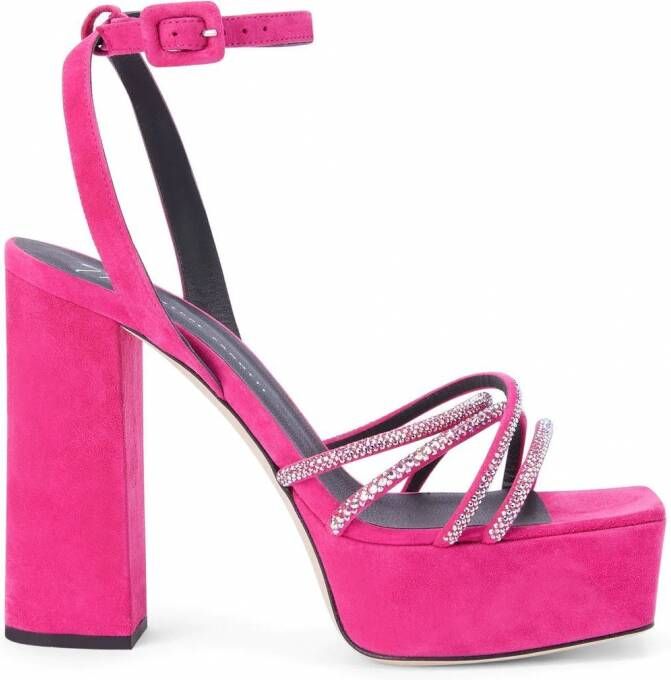 Giuseppe Zanotti Arhama sandalen met plateauzool Roze