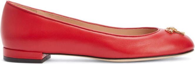 Giuseppe Zanotti Ballerina's met logoband Rood