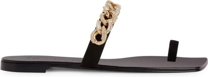 Giuseppe Zanotti Berenicee sandalen met ketting Zwart
