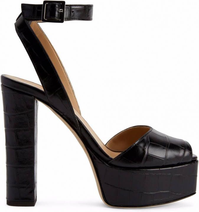 Giuseppe Zanotti Sandalen met plateauzool Zwart