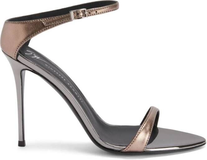 Giuseppe Zanotti Beverlee leren sandalen Zilver