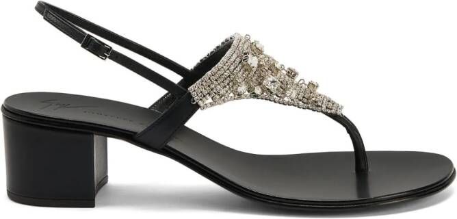 Giuseppe Zanotti Clarett 40 mm sandalen verfraaid met kristallen Zwart