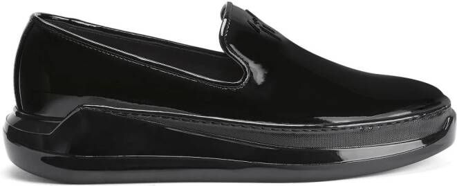 Giuseppe Zanotti Concrete loafers van lakleer Zwart