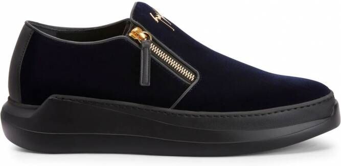 Giuseppe Zanotti Conley fluwelen sneakers Blauw